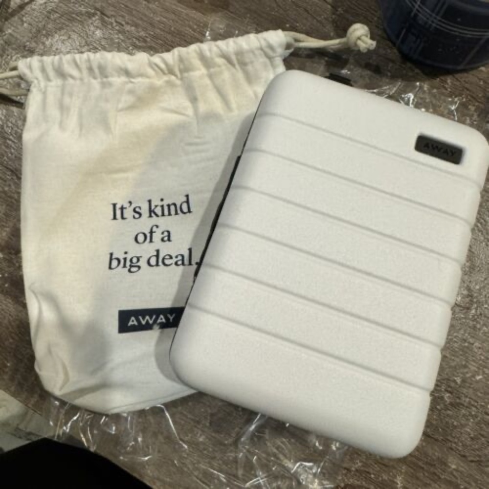 NEW White AWAY Travel Mini Suitcase Cosmetic Luggage Toiletry Hardshell Case
